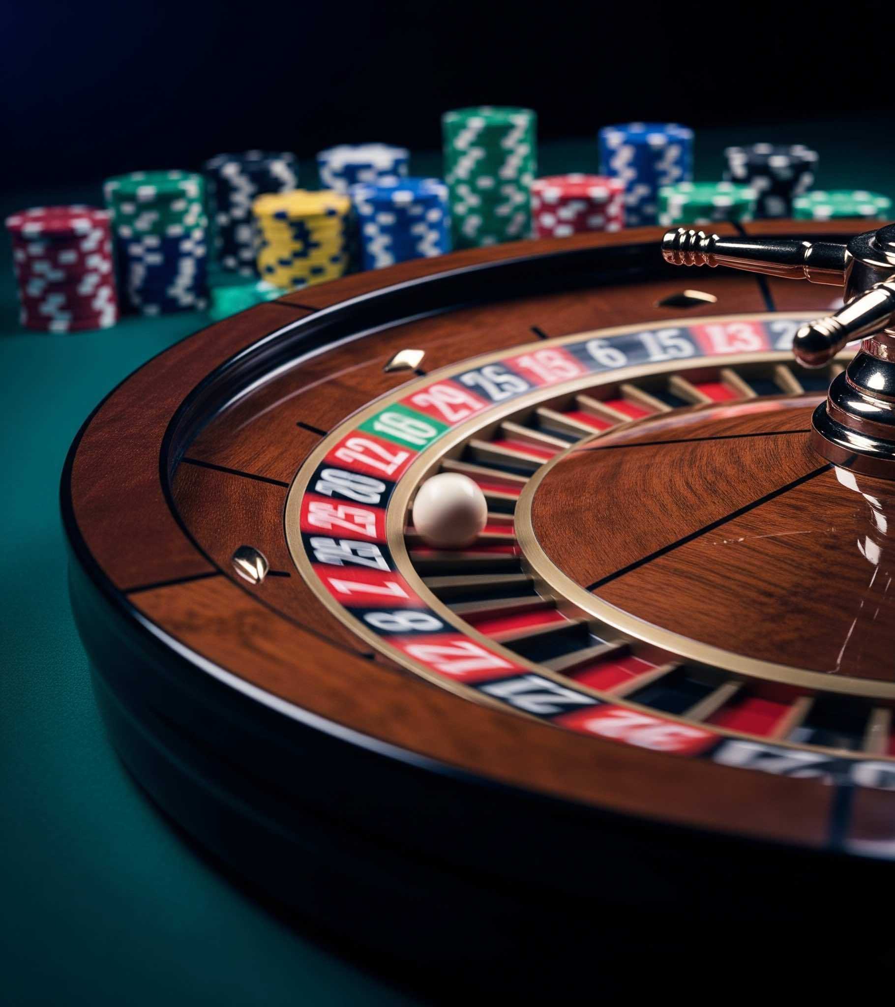 Roulettehjul i et travelt casino